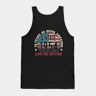 70Th Birthday Gift Men Vintage Born 1954 Turning 70 Year Old Tank Top